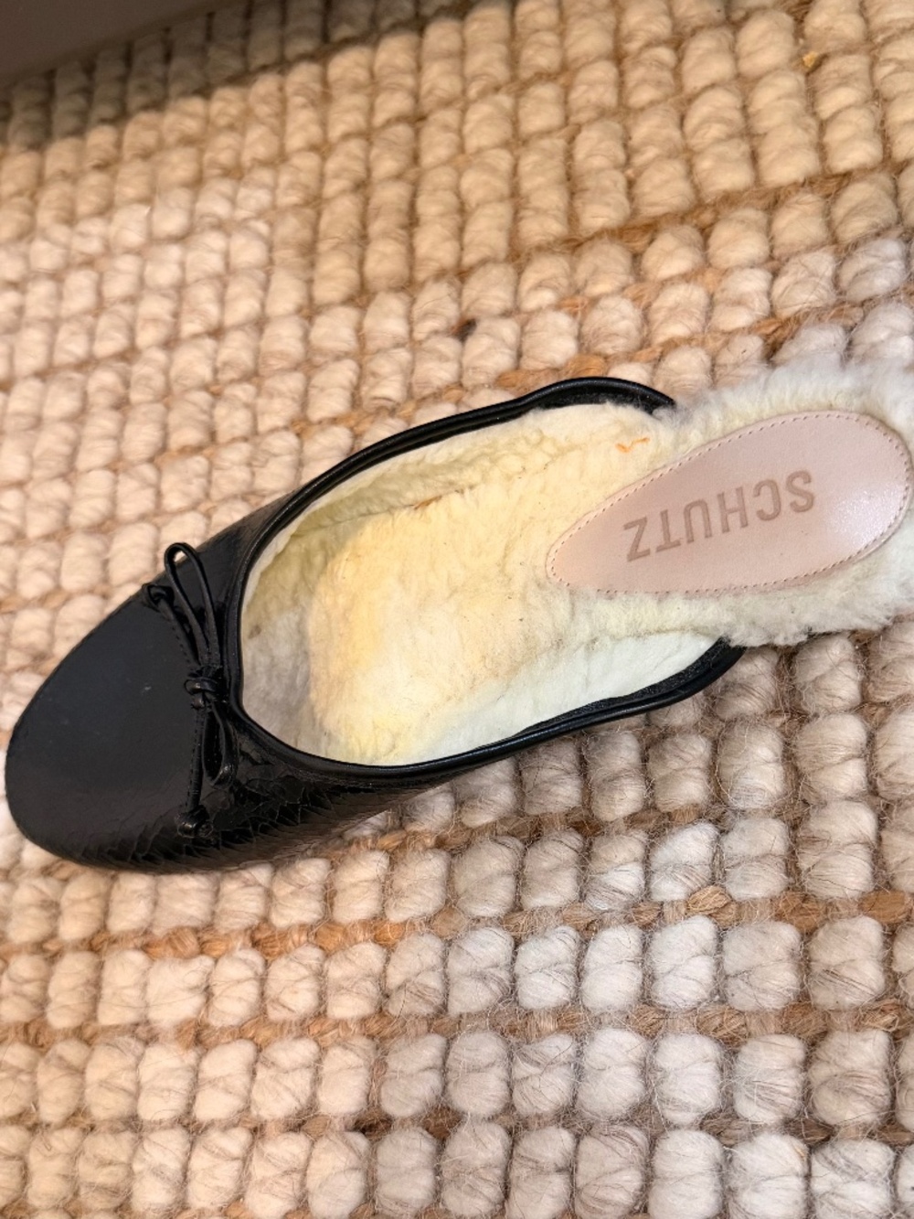 Schutz Mules Leather with Shearling